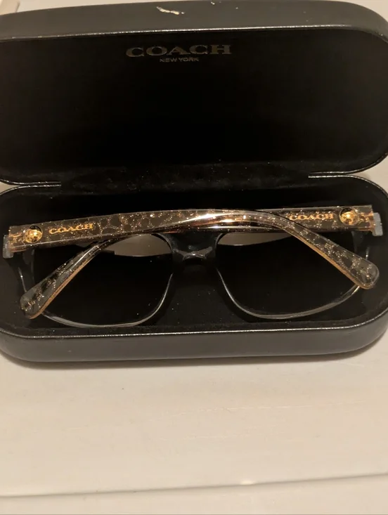 Coach Black Frame Sunglasses with Brown Gradient Lenses - Picture 5 of 8